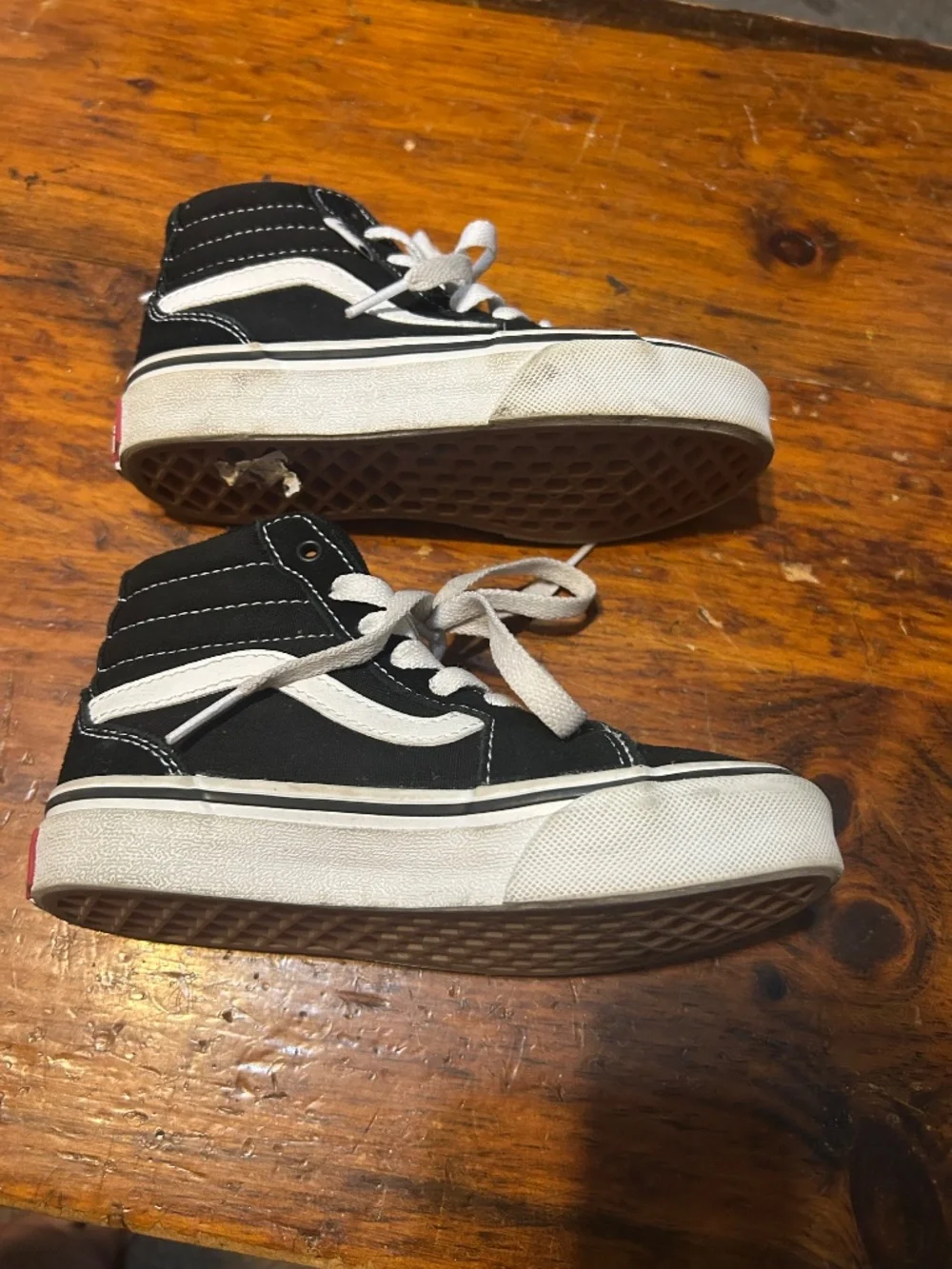 Vans Off the Wall kids youth 12 black high top canvas old school